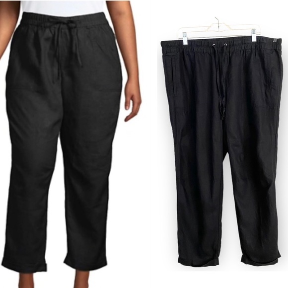 Lord & Taylor Pants & Jumpsuits Lord Taylor Linen Tie Elastic Waist